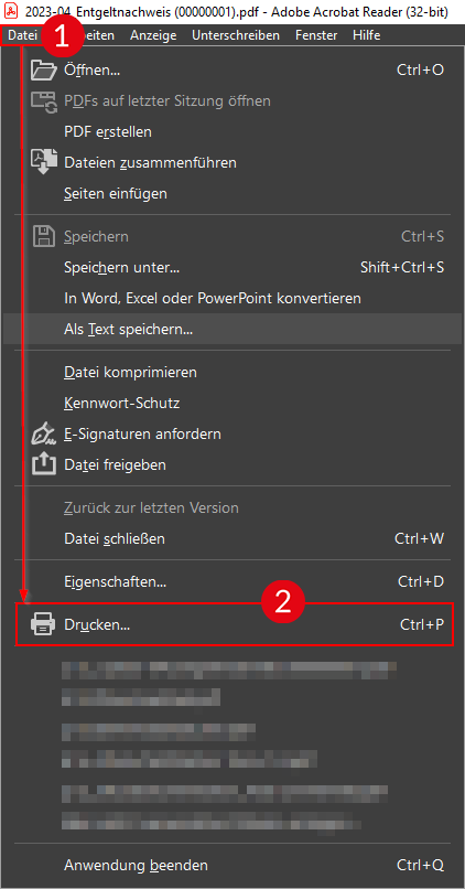 Abbildung PDF öffnen und drucken